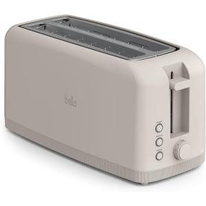 bella 4 Slice Slim Toaster, Fits-anywhere Kitchenware, 6 Setting Shade Control with Reheat & Cancel Buttons, Fits Sourdough, 10 Long Slot, Anti Jam & Auto Shutoff, 900 Watt, Oatmilk