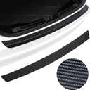Rear Bumper Guard Protector - Carbon Fiber Leather Anti-Scratch Strip for SUV/Trunk, Universal Fit Protective Film (37.4x2.56in)