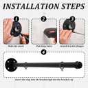 Zonon 20'' Hanging Sign Bracket with Adjustable Rings Street Holder Hanger Metal Wall Bracket with Mounting Hardware for Business Shop Home Office Classroom Outdoor - No Sign