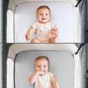 Baby Bassinet Sheets 4 Pack Compatible with 33 x 20 Mika Micky, Baby Delight, Dream On Me and Other Rectangle Bassinet Mattress, Ultra Soft & Skin Friendly, Washer & Dryer, Grey and White
