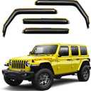 in-Channel Window Rain Guards Fit for Jeep Wrangler JL 2018-2025/Gladiator 2020-2025 Extra Durable Window Deflectors Vent Shades Visors Exterior Car Accessories Visors Rain Guards - 4 pcs