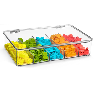 Sorbus Lego Storage Case - Plastic Stackable Organizers for Sorting Jewelry, Small Toys, Building Blocks, Markers, Action Figures - Storage Bins with Hinged Lid Includes 5 Sections (1 Pack)