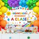 MEHOFOND Bienvenidos De Regreso A Clases Decorations, 112PCS Colorful Back to School Balloon Garland Arch kit for Kids Classroom First Day in Preschool Kindergarten Party Supplies