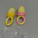 NatureBond Baby Food Feeder/Fruit Feeder Pacifier Nibbler (2 Pack) - Infant Teething Toy Teether Weaning in Appetizing Colors | + Additional Silicone Sacs (Peach Pink and Lemonade Yellow)