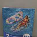 2 Pack Pool Floats Adult Heavy Duty-Adult Pool Float Lounger with Cup Holders, Backrest & Footrest Pool Lounge Float Pool Floaties Rafts for Beach Lake Party(Pink, Blue)