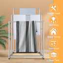 47.6 Inch Tall Free Standing Towel Racks 3 Tier Pool Towel Rack Outdoor Oversized Floor Bath Towel Drying Valet Holder Blanket Quilt Rack Stand for Bathroom Bedroom Beach Hot Tub Gym Pool Area Outside