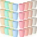 Patelai 80 Pcs Wheat Straw Reusable Cups 10 oz Unbreakable Plastic Drinking Cup Dishwasher Safe Cup Tumblers Chip Resistant Tumbler for Camping Dishwasher Kitchen(10 Colors)