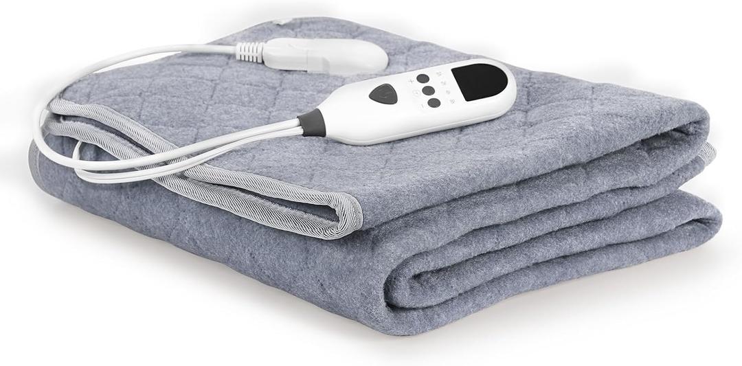 Heated Mattress Pad Mini Twin Size, 31.5" x 63" Electric Mattress Pad with Digital Controller, 9 Heat Settings, 1-6 Hours Auto Shut Off, Fast Heating, Machine Washable, Gray