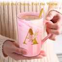 Personalized Ceramic Women Coffee Mug Tea Cup with Lid Heavy Pretty Large Pink Customized Cool Cute Women Birthday Christmas Gift for Her Wife Mother Day Grandma Girlfriend Friend Friendship Unique,A