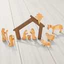 Wooden Nativity Set  Nativity sets & figures | Xmas nativity set  christian christmas decor  Christmas Dcor 2025  Natural Solid Wood Tabletop  Xmas christian set (Risen)