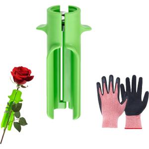 Rose Thorn Stripper Tool Thorn Remover for Roses Leaf Stripper Tool Flower Stem Cleaner Cutter to Removal Leaf for Home Flower Shop Gardening Floral Arrangement with Gardening Gloves