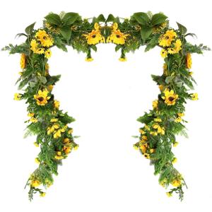 UKELER 3 Pack Artificial Sunflower Garland Fake Hanging Garland Yellow Sunflower Vines Artificial Sunflowers for Home Hotel Office Wedding Party Garden Craft Art Dcor