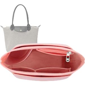 Lckaey Purse Organizer For Longchamp Bag Insert Organizer Tote Insert Large Handbag Organizer Inserts Large Bag Best1032pink-L