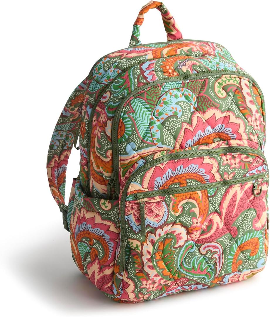 Vera Bradley Featherweight Large Bancroft Backpack, Leaf Me Not Paisley, One Size