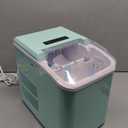 Countertop Ice Maker, 9 Cubes in 6 Mins, 26lbs in 24Hrs, 2 Sizes of Bullet Ice, Auto-Cleaning, Portable Ice Machine with Handle, Basket and Scoop for Home Kitchen, Party and Camping (Green)