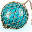 SAILINGSTORY Glass Fishing Float Nautical Decorative Glass Ball Buoy Coastal Beach Decor 10" Sky Blue