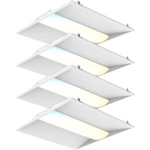 2x2 FT Center Basket LED Troffer Panel Light, 20/30/40W, 3 Color Options 3000K | 4000K | 5000K, Dimmable Drop Ceiling Lights, 2500/3750/5000 Lumens, Damp Rated, 120-277V, DLC Premium (4 Pack)