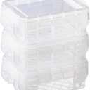 Super Stacker 3 Sheets (36 Total) Clear Bitty Boxes - Stackable Storage Containers for Craft Supplies and Office Supplies - Bulk 12 Pack