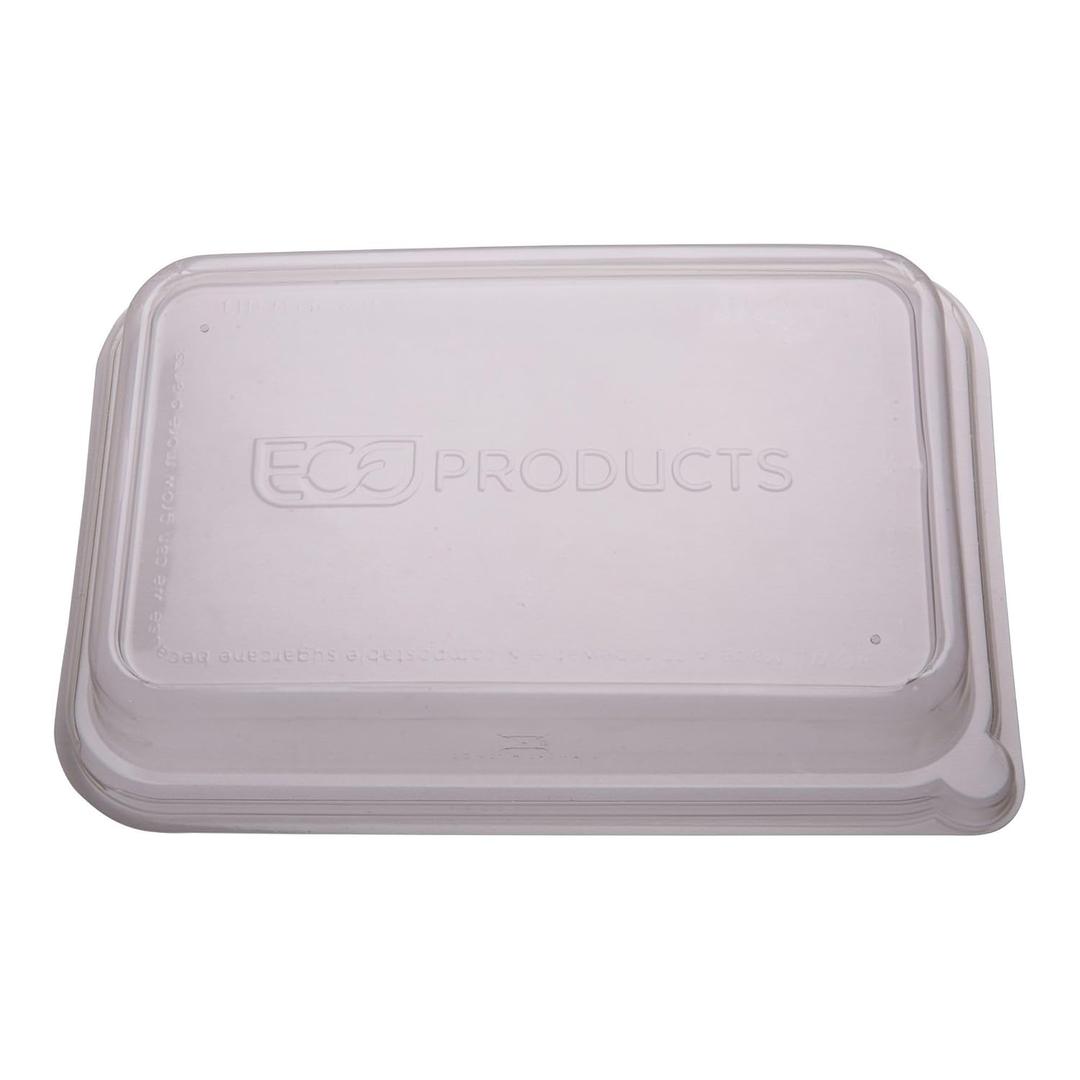 Eco-Products Recycled Rectangular To Go Container Lids, Case of 400, Dome Covers, Fits 24-32oz, 100% Recycled PET From Plastic Bottles, Clear For Visibility (24 & 32 ounce Round Lid)