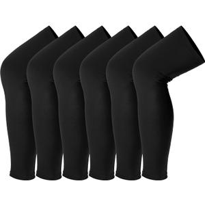 Skylety Leg Sleeves Compression Long Knee Sleeve UV Protect for Men Women Sport Basketball Football, 6, Black