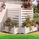 Vinyl Privacy Fence with Planter Box - 36"W X 45"H Decorative Outdoor Privacy Screen, No-Dig Freestanding Garden Fence for Patio, Backyard & Balcony, Weather-Resistant White Fence - 2 Panels