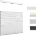 UNISHADES Top Down Bottom Up Cellular Shades Cordless Honeycomb Blinds for Indoor Windows, for Windows Size (30" W × 48" H) Colour (White - Blackout)