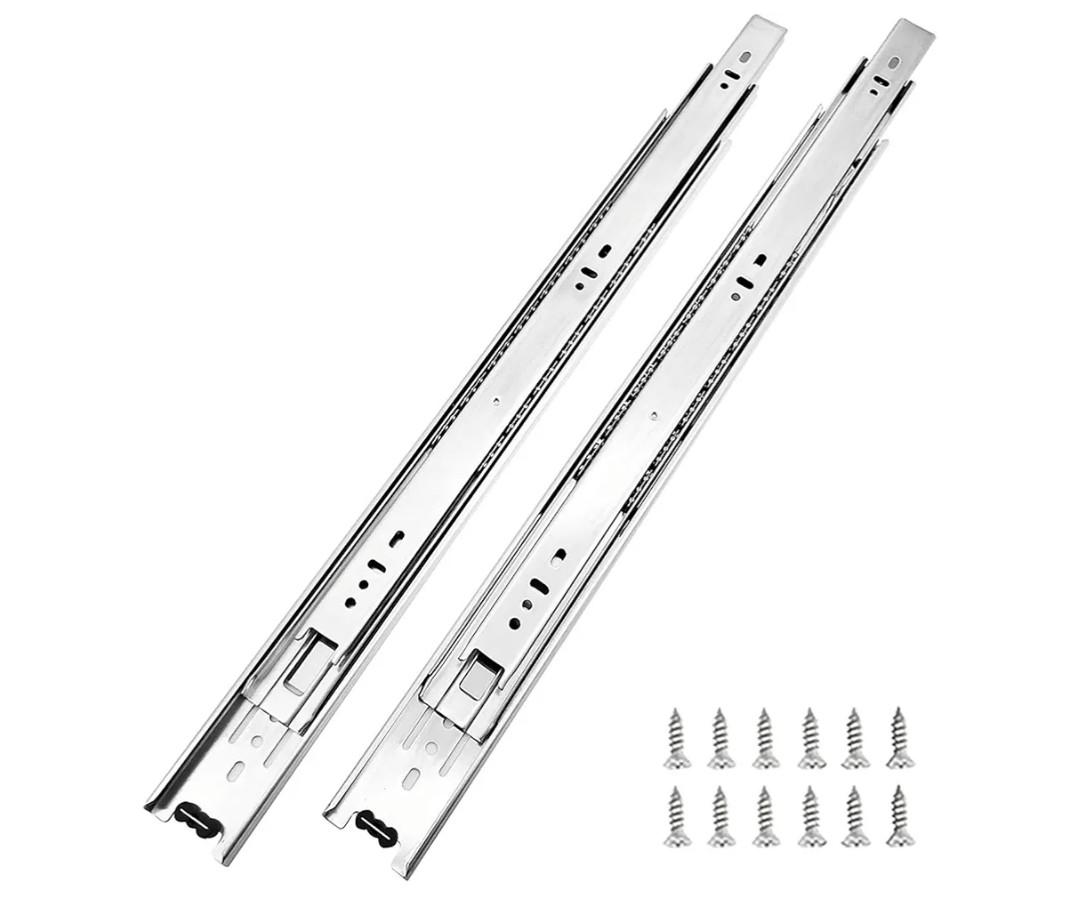 10 Pairs of 22 Inch Hardware 3-Section Full Extension Ball Bearing Side Mount Drawer Slides,100 LB Capacity Drawer Slide