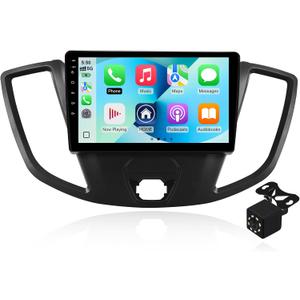 2+64G Android 14 Double Din Car Stereo for Ford Transit 2013-2019 with 9 Inch Touchscreen Radio Built-in Wireless Carplay/Android Auto/GPS/Bluetooth/FM/AUX-in/Steering Wheel Controls/Backup Camera