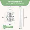 20 Pack Glass Hurricane Candle Holders 12.6" Open Ended Candlestick Tubes