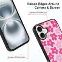 OOK Magnetic for iPhone 16 Case Pink Flower Cute Design [Compatible with MagSafe] Hard PC+Soft TPU Bumper Anti-Slip Ultra Thin Case, Pink Flower