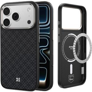 BENKS ArmorGrid ArmorPro Case for iPhone 17 Pro with Camera Control Button, [Compatible with Magsafe] Military Grade Protective Case Built with Dupont Kevlar Aramid Fiber