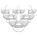 Evenflo Feeding Balance Plus Stage 1 Cylindrical Baby, Newborn and Infant Pacifier - Developed with Pediatric Feeding Specialists - 0 to 6 Months (Pack of 6) (6 Count (Pack of 1), Clear)