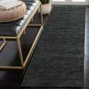 RUGSREAL Solid Kitchen Runner Rug, 2x8, Black, Contemporary, Machine Washable, Modern: Black