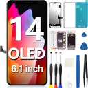 OLED for iPhone 14 Screen Replacement 6.1 Inch 3D Touch Full HD LCD Display Digitizer Assembly with Repair Kits Model A2649, A2881, A2882, A2883, A2884