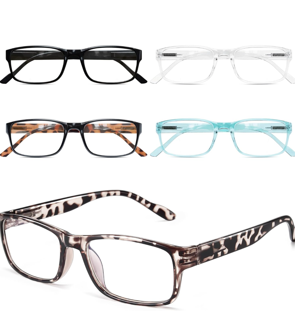 Gaoye Professional Reading Glasses for All Day - Computer Readers with Blue Light Protection - Value Pack 1.5