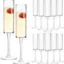 Plastic Champagne Flutes Set of 12, Unbreakable Champagne Glasses Disposable Toasting Glasses, 6 oz Plastic Wine Glasses for Wedding, Birthday, Parties, Showers,Large Celebrations