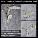 High Pressure Rain Shower Head: Upgrade Shower Heads with Handheld Spray Combo with Fixed Showerhead and 10 Sprays Handheld Shower Head, Detachable Showerheads Built-in Magnetic Docking and Power Jets