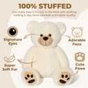 LotFancy Teddy Bear Stuffed Animals, 20 inch Soft Cuddly Cute Plushies, Plush Toys with Footprint Design, Stuffed Animals for Girls Kids Baby Toddlers, Baby Shower Easter Birthday Gift Decor, Beige
