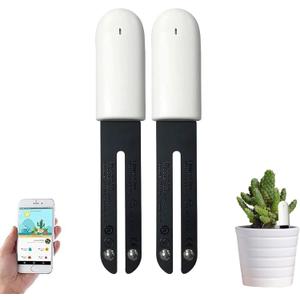 Soil Moisture Meter 4 in 1,Plant Water Monitor,Automatically detect Moisture/Temperature/Light/Fertility,Can Connect to Mobile Phone via Bluetooth,Hygrometer Sensor for Indoor Plants (2pc)
