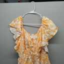 GRACE KARIN Womens 2025 Floral Summer VNeck Ruffle Sleeve Empire Waist ALine Casual Maxi Tiered Dress with Pockets Yellow White Flower XL