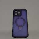 MOCCA Design for iPhone 16 Pro Max Case with Magnetic Invisible Stand [Full Camera Protection] [Compatible with Magsafe] Military Drop Shockproof Translucent Matte Phone Case Cover 6.9",Deep Purple