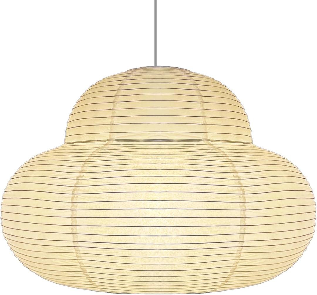21.65inch White Cloud Lampshade,Big Size Foldable Chinese Paper Lantern, Handicrafts Ceiling Ampshade Indoor Decorative Chandelier, 21.65*14.17 inches