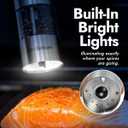 Electric Salt & Pepper Grinder Set  USB-C Rechargeable Stainless-Steel Mills & Shakers with LED Light, Adjustable Ceramic Grinders & Acrylic Rest Tray