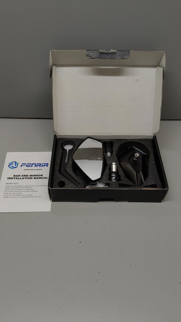 FENRIR CNC Aluminum Alloy Cafe Racer Black Motorcycle Bar End Mirrors Side 22MM 7/8" Inch Handlebar Mirror Universal Rear View For M8/M6 Standard Super Sport Naked Street Bike Cruiser Scooter Minimoto