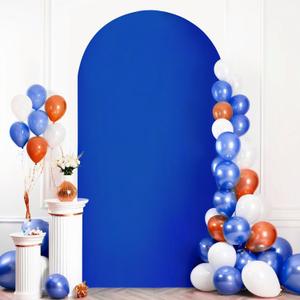 HEMMOTOP Blue Arch Cover 7.2 ft, Spandex Wedding Balloon Stretchy Arch Backdrop for Photo, Round Top Stand Covers for Party Birthday Baby Shower Anniversary Decoration (Royal Blue, 7.2 ft)