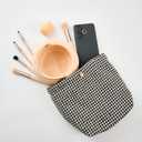 2 x Makeup Brush Cleaner Mat with Handle, 3 in 1 Portable Silicone Makeup Brush Cleaner Bowl, Cosmetic Brushes Cleaning Tool Organizer for Storage and Air Drying, Beige