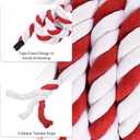 PATIKIL 1 Inch x 50 Feet Natural Twisted Cotton Rope 3 Strand Strong Thick Cotton Rope Tug of War Rope for Railings Crafts Games Home Decor, Red White