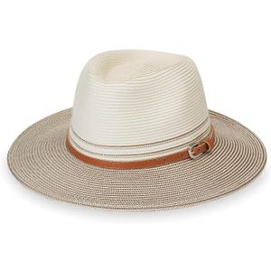 Wallaroo Womens Petite Kristy Fedora (Ivory/Stone, Small) UPF 50+ UV Sun Protection, Packable, Adjustable, Small Size Fedora Sun Hat for Travel, Hiking, Outdoor Adventures | Year Round (Beige)