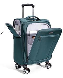 ECOHUB Carry On Luggage Airline Approved, 20 Inch Softside Carry On Suitcase with Spring Shock-Absorbing Spinner Wheels, Lightweight Travel Luggage with TSA Lock, 22x14x9 Carry-On Bag