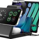 Charging Station for iPhone,5 in 1 Wireless Charger Stand Dock for Apple: Mag-Safe Charging Station for Multiple Devices Apple iPhone 17 16 15 14 13 12 Pro Max Plus iWatch Airpods (Black)